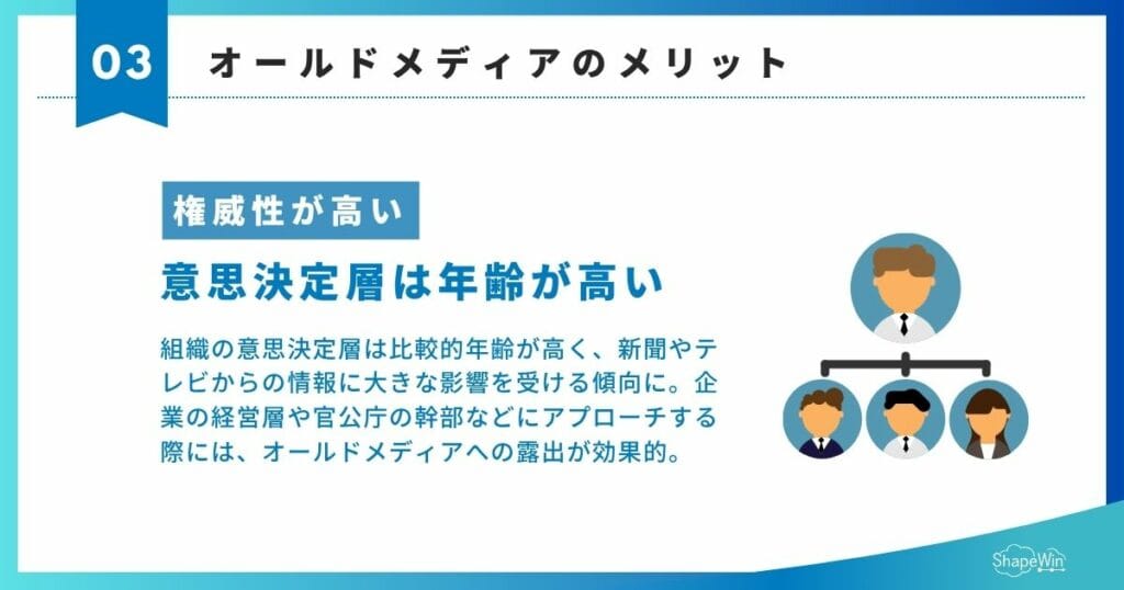 オールドメディアのメリット　権威性が高い＿インフォグラフィック