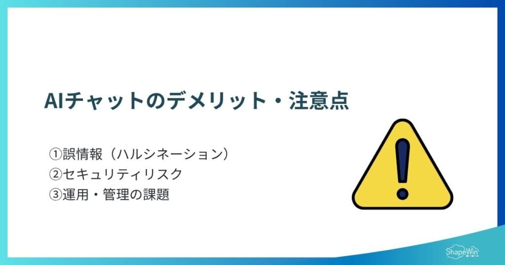 【2026年最新】AIチャットとは?使用方法・ビジネス活用方法 AIチャットのデメリット・注意点_インフォグラフィック